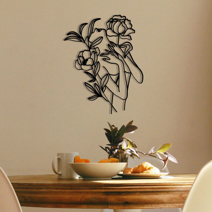 Wallity Elif Escultura de Pared de Metal Negro 40 x 50 cm
